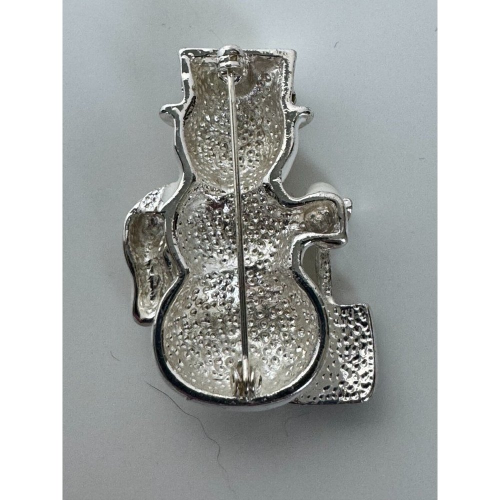 Christmas Snowman Brooch Pin Enamel Jewelry Winter Snow Shovel Frosty Holidays - Picture 3 of 4
